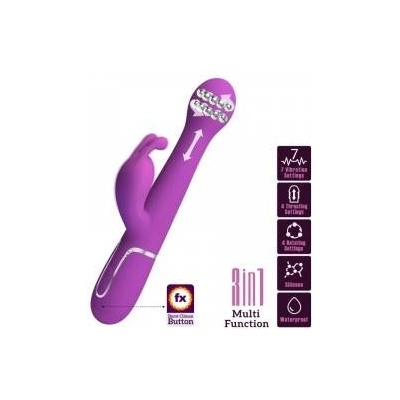 Boss of Toys Pretty Love Dejon 3-in-1 Multifunction Rabbit Vibrator Purple Silicone