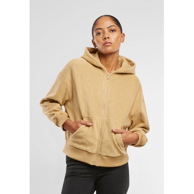 Urban Classics Суичър Ladies Jacquard Velvet Oversized Zip Hoody unionbeige XXLUB-TB7121-03738 - Камуфлаж, размер L