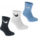 Nike Swoosh Quarter ponožky Pack of 3 Childrens Blue