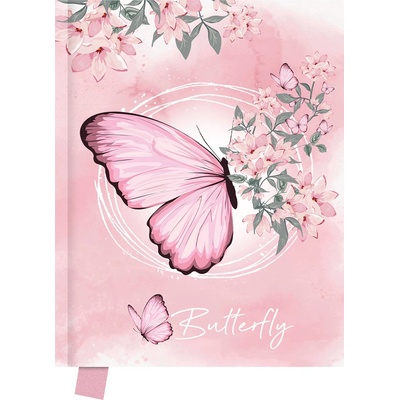 Junior Památník 14x18cm 80listů čistý Butterfly motýl – Zboží Mobilmania