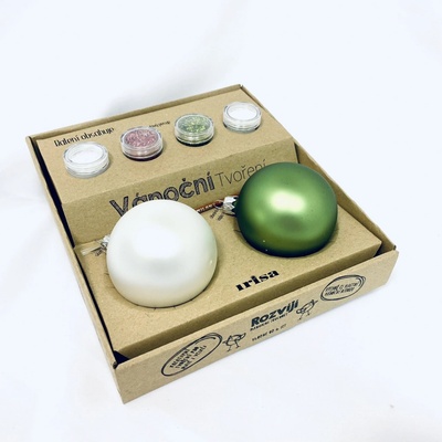 Irisa Kreativní sada Irisa Kreativní sada vánoční ozdoby skleněné vánoční ozdoby tradiční skleněné vánoční ozdoby Velikost: 7 cm Balení: 1 ks Barva: bílá zelená