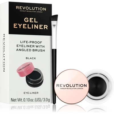 Makeup Revolution Gel Eyeliner Pot гел очна линия с четка цвят Black 3 гр