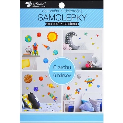 Anděl Samolepiaca dekorácia 15057 v bloku vesmír 16 x 23 cm 6 listov