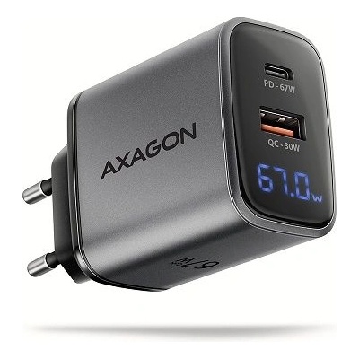 AXAGON Зарядно у-во AXAGON ACU-PQ67D PD3.0 & QC4+2xOUTPUTS, LCD display, wall charger 67W (ACU-PQ67D)