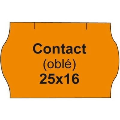 Etikety CONTACT 25x16 mm, oranžové oblé