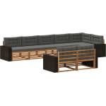 vidaXL Комплект дивани за открито 8 бр. Натурален и Антрацит (3383515)