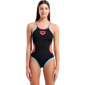 arena one double cross back black/coral/water m - uk34