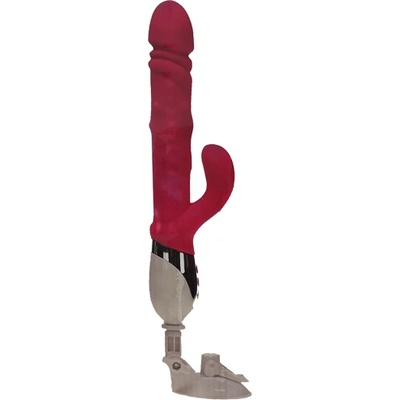 X Fun Мултифункционален вибратор с вакуумно закрепване "rotar pink" 26 см