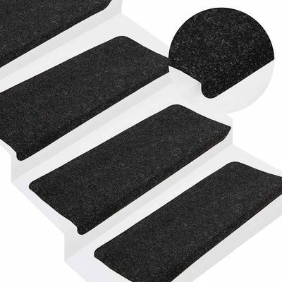 vidaXL Самозалепващи стелки за стълби, 30 бр, антрацит, 65x24, 5x3, 5 см (3365903)