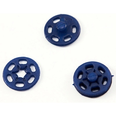 Plastový patentiek - tmavo modrá - priemer 1,5 cm