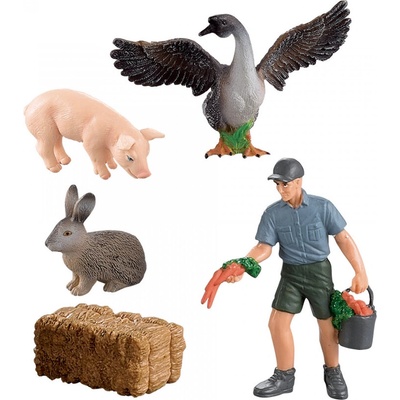 Rappa Комплект фигурки Фермерски животни и фермер, 5 части, в кутия