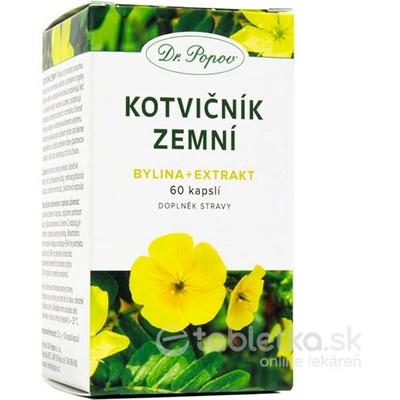 Dr. Popov Kotvičník zemní bylina + extrakt 60 kapsúl