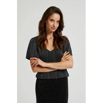 Moodo Сребрист топ с къс ръкав Moodo | Cheren | ЖЕНИ | XS