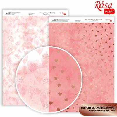 Rosa Papiere na scrapbooking Hearts A4 - copper hearts 1