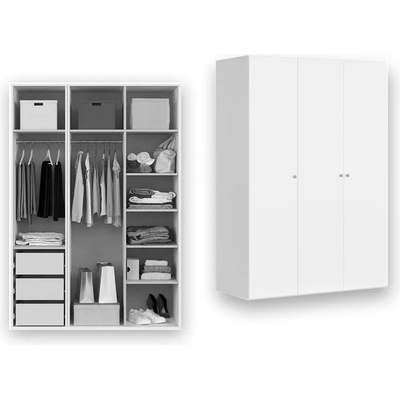 BRW Гардероб flex - 150*66*218 - бял (f57-szafa_zestaw_18-bi/bi)