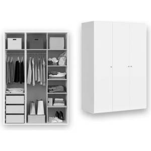 BRW Гардероб flex 150 / 66 / 218 см бял - компактен модел (f57-szafa_zestaw_18-bi/bi)