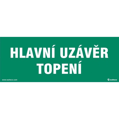 Walteco Hlavný uzáver kúrenia, 210x80mm, samolepka Množstvo: 1 ks , 20079