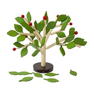 Smart Baby Дървен 3D пъзел Smart Baby - Дърво за сглобяване с пролетни листа (ACT34)