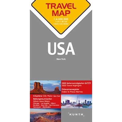 USA 1:4M TravelMap KUNTH