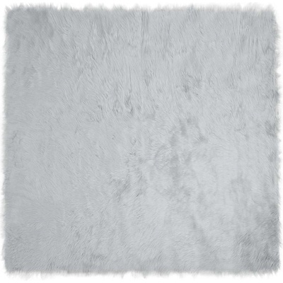 vidaXL Изкуствен овчи килим Tafalla Сив 120 x 120 cm Полиестер (42021531)