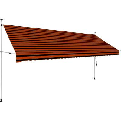 Nabytek XL Ručně zatahovací markýza 400 cm oranžovo-hnědá