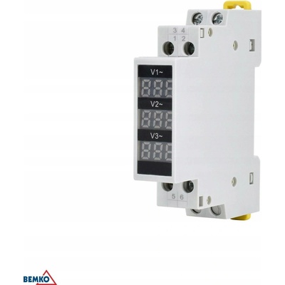 Digitální indikátor napětí 3fázový 80-500V Schelinger voltmetr A16-NV-3F