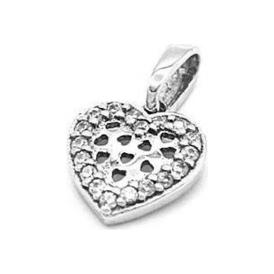 B&B Goldinvestic Zlatý přívěsek srdce se zirkony N4137