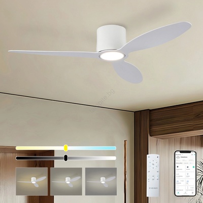 ZEVENTI - LED таванен вентилатор VENTORA LED/24W/230V Wi-Fi Tuya бял + дистанционно управление (ZV0074)