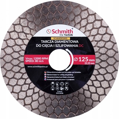 Schmith diamantový kotouč pro broušení 125x22,23 DC SCH04D01003