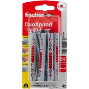 Fischer УНИВЕРСАЛЕН ДЮБЕЛ 10x80 t k 4 БР. fischer duoxpand (4048962440461)