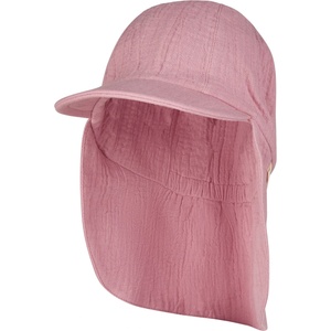 Sterntaler Детска шапка с козирка Sterntaler Kids' Peaked Cap with Neck Flap Muslin Cap - Samtrosa - размер 55 cm (904-3661-0715)