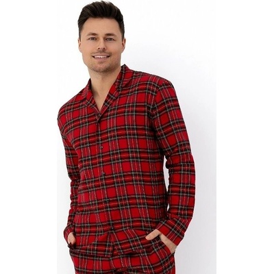 Sensis pánské pyžamo Philip bavlněný flanel červená