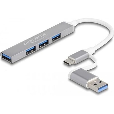Delock USB хъб Delock, USB-C / USB-A - 3 x USB-A 2.0 1 x USB-A 5 Gbps (DELOCK-64214)