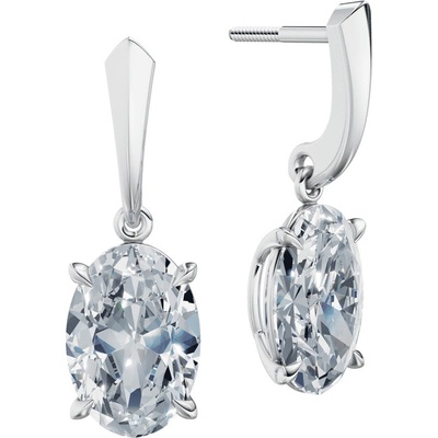 DF dámske náušnice 6435, bílé zlato s laboratorními diamanty o celkové váze 6.00 ct VS1/F