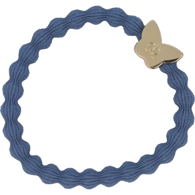 By Eloise London Gold Butterfly Gumička na vlasy pre ženy farba Dove Blue