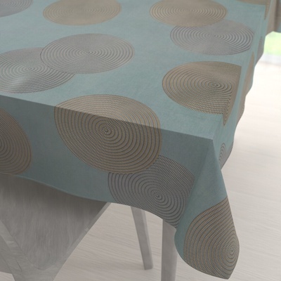 Biante Sametový obdélníkový ubrus Tamara TMR-058 Designové kruhy na modrošedém 140x180 cm