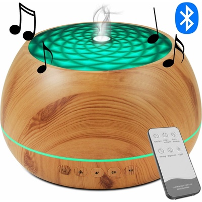 HomePro 1945 Aroma difuzér s bluetooth reproduktorem světle hnědý 1000 ml