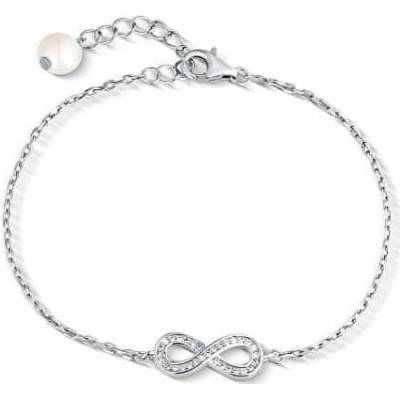 JwL Luxury Pearls stříbrný náramek nekonečno s pravou perlou JL0848
