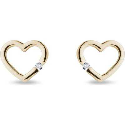 Klenota náušnice srdiečka s diamantmi k0613033