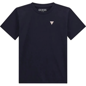 GUESS Тъмно синя тениска с изчистен дизайн за момче с малко лого Guess