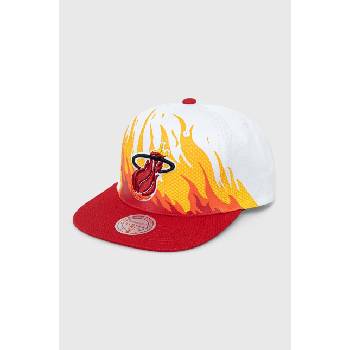 Mitchell&Ness Памучна шапка с козирка Mitchell&Ness MIAMI HEAT в бяло с десен (HHSS5798.MHEYYPPPWHI)