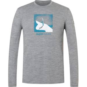 super. natural Мъжка блуза с дълъг ръкав super. natural Almost Done L/S Longsleeve - Cashmere Grey Melange / Blue Heaven / Fresh White (216-3994-0812)