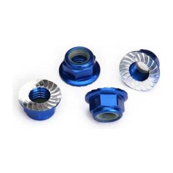 Traxxas самозаключваща се гайка M5 с яка синя (4)