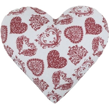 Bellatex Tvarovaný vankúš Srdce čipka vínová 42x40