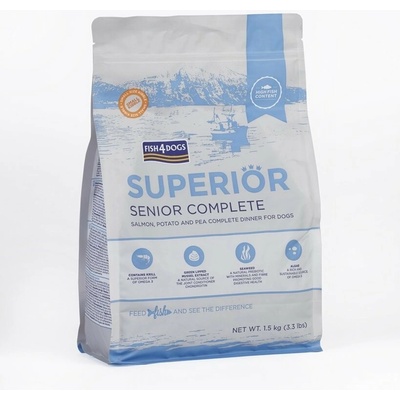 Fish4Dogs Senior Small Superior losos so zemiakmi 1,5 kg