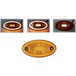  LED Светодиоден Габарит, 116mm x 60mm, Оранжев, Жълт, Неон Ефект, Три Функции, 12V-24V