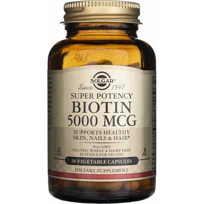 Solgar Biotin 5000 mcg 50 rostlinných kapslí