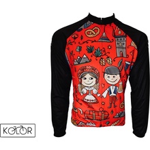 Kolor unisex s dlouhým rukávem CZECH červený