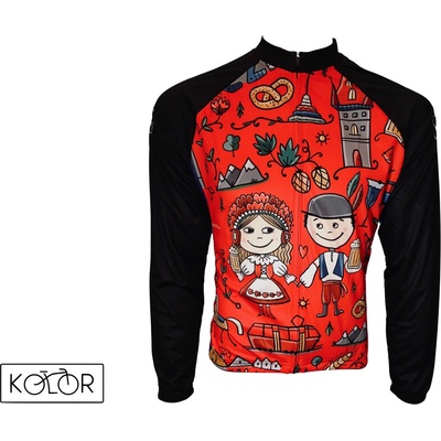 Kolor unisex s dlouhým rukávem CZECH červený
