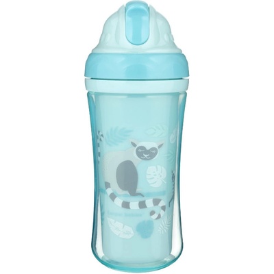 Canpol babies športová fľaša so silikónovou slamkou Jungle 260 ml modrá